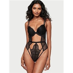 Chain Strap Lace Push-Up Teddy