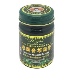 TWIN LOTUS Thai Herbal Green Balm Бальзам Райсан Салет Панг Пон Зеленый 50г
