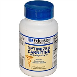 Life Extension, Оптимизированный карнитин с гликокарном (GlycoCarn), 60 вегетарианских капсул