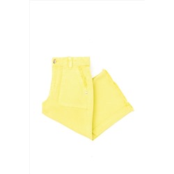 Kız Çocuk Neon Sarı Kanvas Pantolon