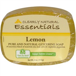 Clearly Natural, Essentials, чистое и натуральное глицериновое мыло, лимон, 113 г