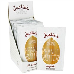 Justin's Nut Butter, Классическое арахисовое масло,  10  пакетиков, 1,15 унций (32 г) в упаковке
