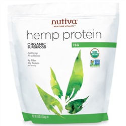 Nutiva, Органический конопляный белок 15 г, 3 фунта (1,36 кг)