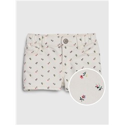 Toddler Floral Print Denim Shorts