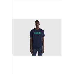 United Colors of Benetton Erkek Lacivert %100 Koton Renk Yazı Baskılı T-Shirt Lacivert TYCDWCSEKN168657878826597