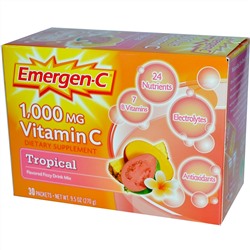 Emergen-C, 1000 мг витамина С, тропический, 30 пакетиков по 9,0 г