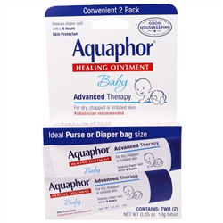Aquaphor, Лечебная детская мазь, 2 упаковки по 0.35 унций (10 г)