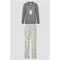 Penti Hedwig Uzun Kollu Pantolon Pijama Takımı - Harry Potter Koleksiyonu PNNDDT8323SK-MIX