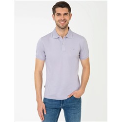 Lila Slim Fit Polo Yaka Merserize Tişört