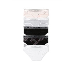 VICTORIA'S SECRET 5-Pack Logo Cotton Hiphugger Panties