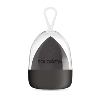 [SOLOMEYA] Спонж для макияжа СО СРЕЗОМ косметический ЧЕРНЫЙ Flat End Blending Sponge Black, 1 шт