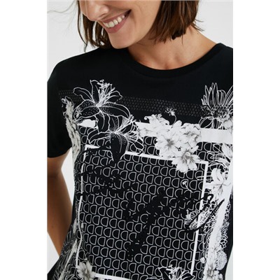 Camiseta flores 100% algodón