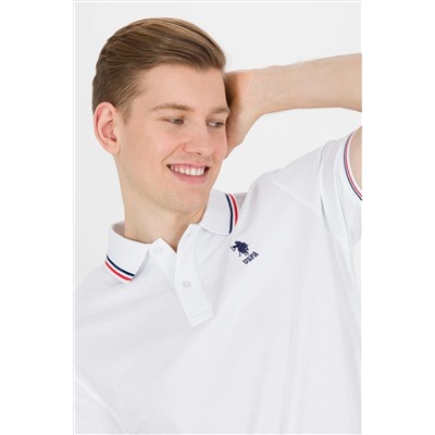 Erkek Beyaz Basic Polo Yaka Tişört