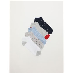 5-PACK OF CONTRAST ANKLE SOCKS
