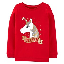 Carter's | Kid Unicorn Christmas Crew Neck Sweatshirt