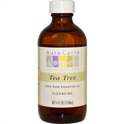 Aura Cacia, 100% чистое эфирное масло чайного дерева, 4 жидкие унции (118 мл)
