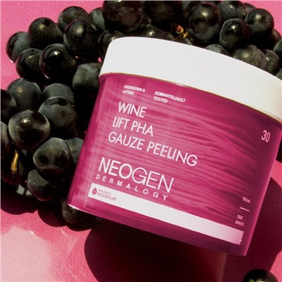 Отшелушивающие винные пилинг-пэды с комплексом кислот Neogen wine lift PHA gauze peeling 60 шт