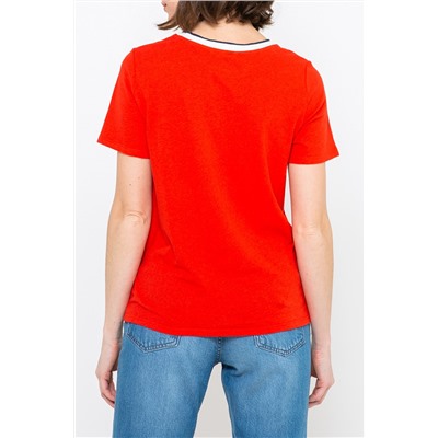 Camiseta de lino Rojo