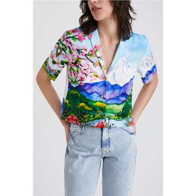 Camisa cropped Monte Fuji