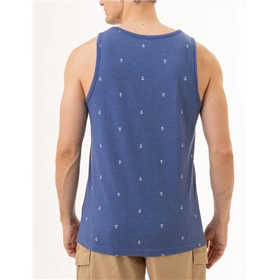 ALL OVER ANCHOR PRINT JERSEY MUSCLE TANK