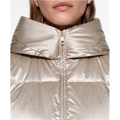 Water-repellent feather-padded jacket