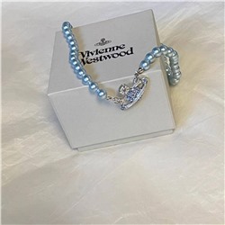 Ретро-ожерелье с голубым жемчугом "Сатурн" и браслет Vivienne Westwood