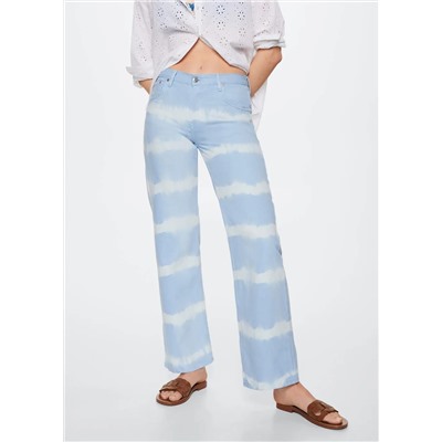 Jeans wideleg tie-dye -  Mujer | MANGO OUTLET España