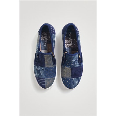 Zapatillas slip on denim cremallera