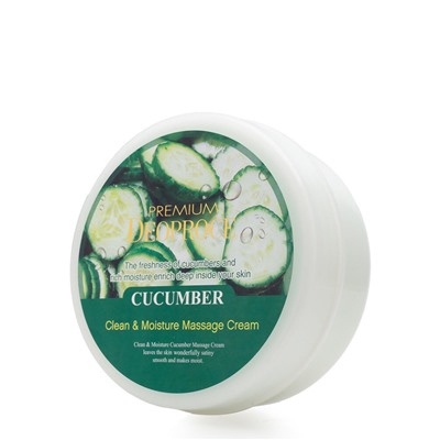 DEOPROCE PREMIUM CLEAN &amp; MOISTURE CUCUMBER MASSAGE CREAM Очищающий и увлажняющий массажный крем с экстрактом огурца 300г