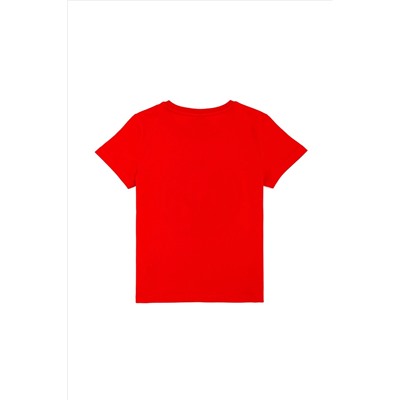 Erkek Çocuk Kırmızı Bisiklet Yaka Tişört
