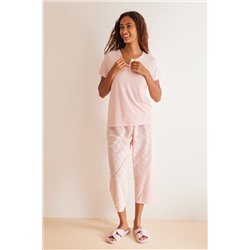 Pijama 100% algodón Capri rosa