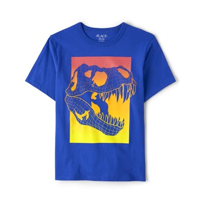 The Children’s Place  Boys Dino Skull Graphic Tee - Renew Blue