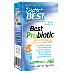 Doctor's Best, Best, пробиотики, 20 млрд КОЕ, 30 растительных капсул
