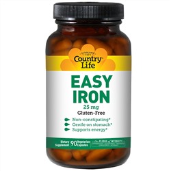 Country Life, Easy Iron, 25 мг, 90 вегетарианских капсул