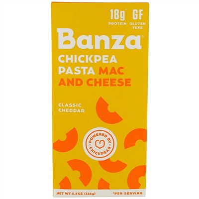 Banza, Classic Cheddar Mac & Cheese Elbows, 5.5 oz (156g)