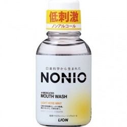 [LION] Ежедневный зубной ополаскиватель с защитой от неприятного запаха ЛЕГКИЙ АРОМАТ ТРАВ И МЯТЫ без спирта Nonio, 80 мл