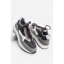 Marjin Erkek Sneaker Kalın Taban Bağcıklı Spor Ayakkabı Betov Gri 3211004119