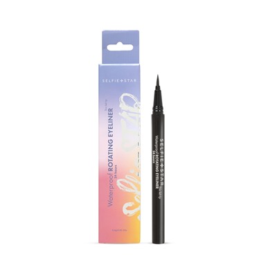 [SELFIE STAR] Подводка-фломастер для глаз водостойкая ЧЕРНАЯ Waterproof Rotating Eyeliner Black X02, 0,6 гр