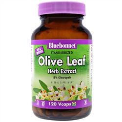 Bluebonnet Nutrition, Экстракт листа оливы, 120 капсул на растительной основе