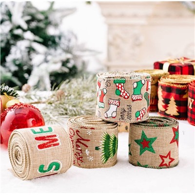 🎁 красивые тканевые ленты для упаковки новогодних подарков 🎄..