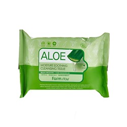 FarmStay Aloe Moisture Soothing Cleansing Tissue Очищающие увлажняющие салфетки с экстрактом алоэ 30шт