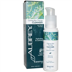Aubrey Organics, Успокаивающая терапия для кожи, очищающее средство для чувствительной кожи, 3.4 жидких унции (100 мл)
