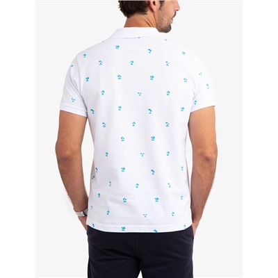 PALM PRINT PIQUE POLO SHIRT