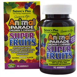 Nature's Plus, Source of Life Animal Parade, Children's Chewable Super Fruits, Natural Berry, 90 Animals