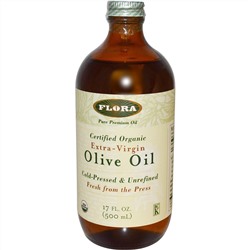 Flora, Сертифицированное натуральное очищенное оливковое масло, 17 жидких унций (500 мл)