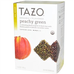 Tazo Teas, Органический зеленый чай с ароматом персика, 20 фильтр-пакетиков, 1.4 унций (40 г)