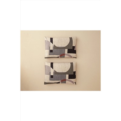 English Home Dynamic Square Dijital Baskılı Soft Cotton 2'li Yastık Kılıfı 50x70 Cm Bej – Terracotta 10040198