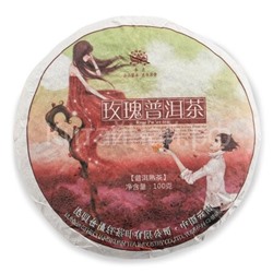 Чай Пуэр шу Блин - с Розой (шу) - 100 гр