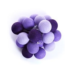 Тайская гирлянда с шариками (Очень большие! -Спец.заказ для нашего магазина)(сиреневый+фиолетовый+фиалковый) 20 шариков / Lightening balls light violet