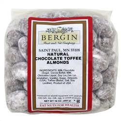 Bergin Fruit and Nut Company, Natural, Chocolate Toffee Almonds, 16 oz (454 g)